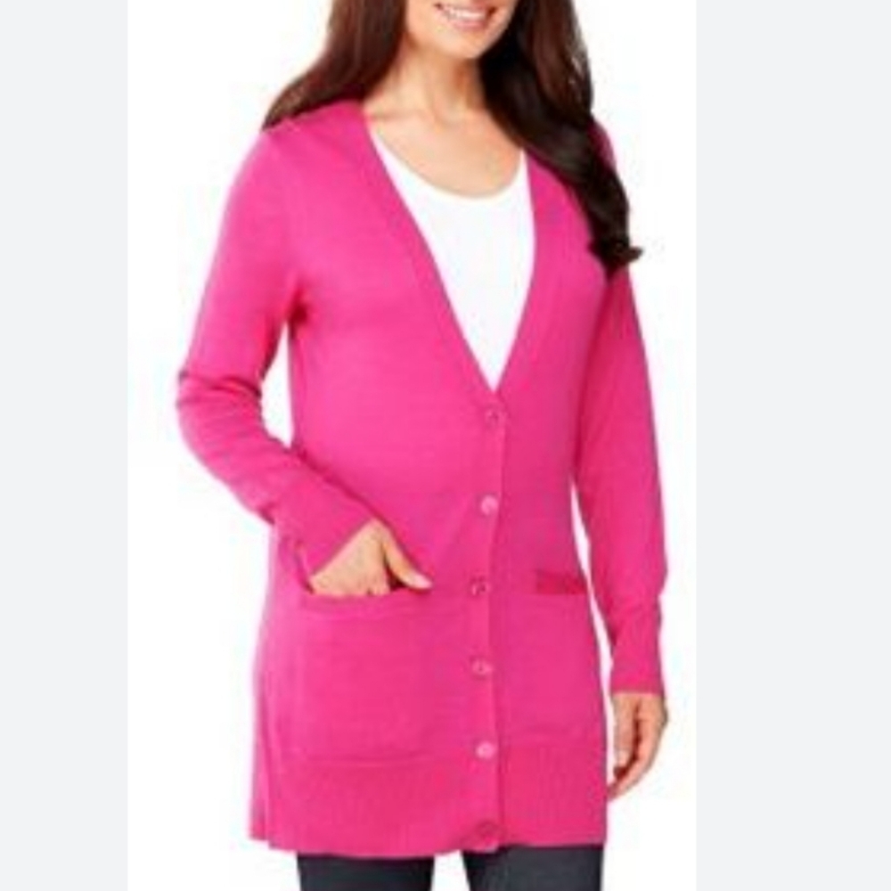NWT! Isaac Mizrahl cotton Boyfriend Cardigan - Picture 1 of 6